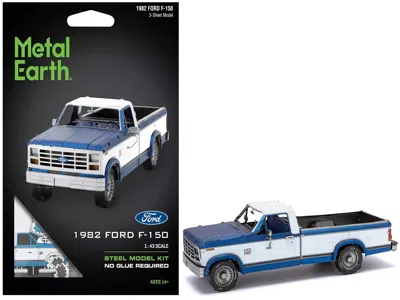 Metal Earth Model Kit 1982 Ford F-150 Pickup Truck Blue And White (moderate Difficulty) Steel Model By Metal Ear