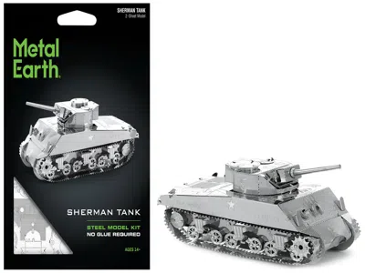 Metal Earth Model Kit American Sherman Tank (moderate Difficulty) Steel Model By  In Gray