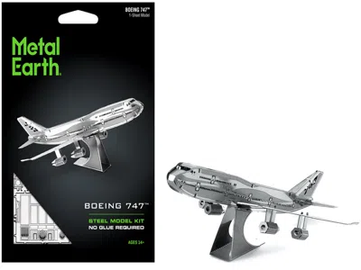 Metal Earth Model Kit Boeing 747 Commercial Aircraft (easy Difficulty) Steel Model By  In Gray