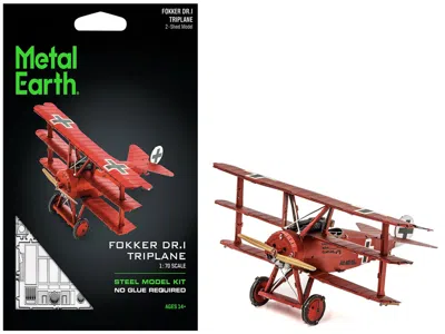 Metal Earth Model Kit Fokker Dr. I Triplane Fighter Aircraft "red Baron" German Air Force (moderate Difficulty)