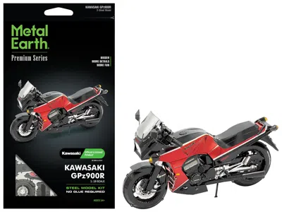 Metal Earth Model Kit Kawasaki Gpz900r Motorcycle Red And Black (challenging Difficulty) Steel Model By Metal Ea