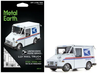 Metal Earth Model Kit Llv Mail Truck White "usps (united States Postal Service)" (moderate Difficulty) Steel Mod