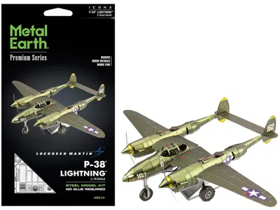 Metal Earth Model Kit Lockheed Martin P-38 Lightning Fighter Aircraft "#162" United States Army Air Forces (chal