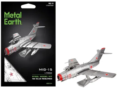 Metal Earth Model Kit Mikoyan-gurevich Mig-15 Aircraft "korean " Soviet Air Force (moderate Difficulty) Steel Mo In Gray