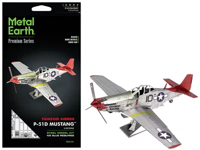 Metal Earth Model Kit North American P-51d Mustang Aircraft "tuskegee Airmen Duchess Arlene 100th Squadron" Unit In Gray