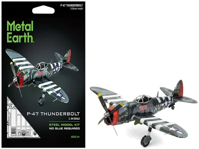Metal Earth Model Kit Republic P-47 Thunderbolt Aircraft "the Jug" United States Army Air Forces (moderate Diffi In Gray