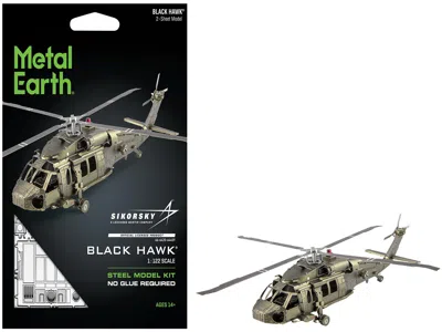 Metal Earth Model Kit Sikorsky Black Hawk Helicopter "united States Army" (moderate Difficulty) Steel Model By M In Brown