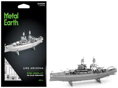 Metal Earth Model Kit Uss Arizona Battleship (challenging Difficulty) Steel Model By  In Gray