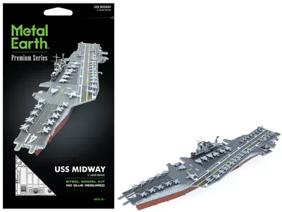 Metal Earth Model Kit Uss Midway (cv-41) Aircraft Carrier (challenging Difficulty) Steel Model By  In Blue
