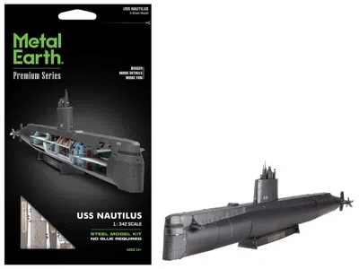 Metal Earth Model Kit Uss Nautilus (ssn-571) Submarine "united States Navy" (challenging Difficulty) Steel Model In Black
