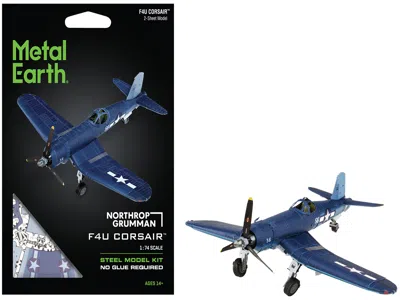 Metal Earth Model Kit Vought F4u Corsair Aircraft "world Ii" United States Navy (challenging Difficulty) Steel M In Blue
