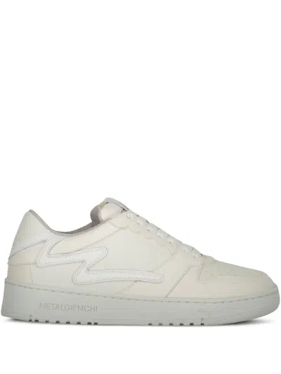 Metal Gienchi Logo-appliqué Leather Sneakers In White