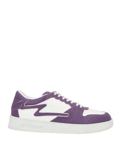 Metal Gienchi Man Sneakers Purple Size 12 Leather In Animal Print