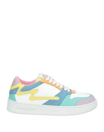 Metal Gienchi Woman Sneakers White Size 8 Soft Leather In Pastel