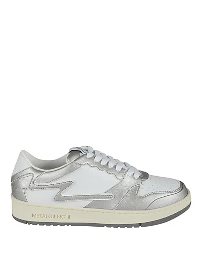 Metalgienchi Icx Low Leather Sneakers In Silver