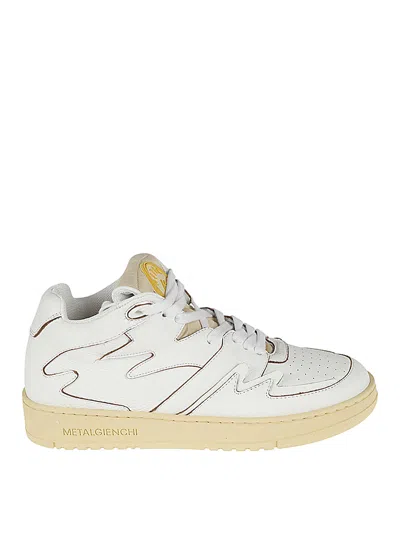 Metalgienchi Neon Leather Sneakers In White