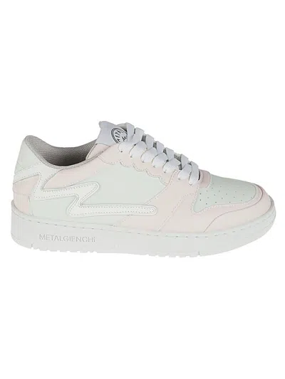 Metalgienchi White Icx Low Leather Sneakers In Fuchsia