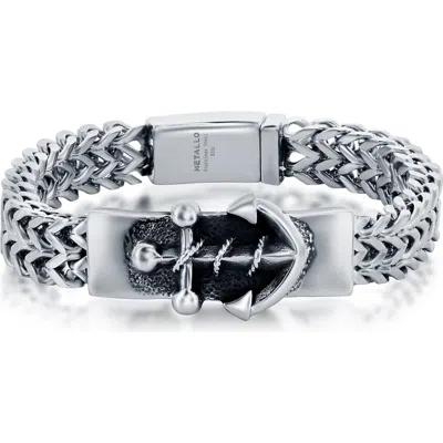 Metallo Anchor Id Franco Chain Bracelet In Metallic