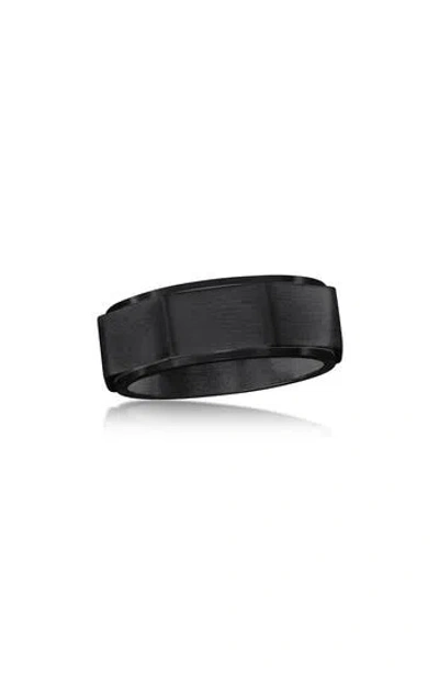 Metallo Geometric Spinner Ring In Black