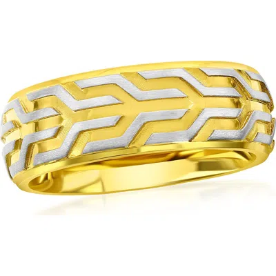 Metallo Textured Two-tone Ring In Gold