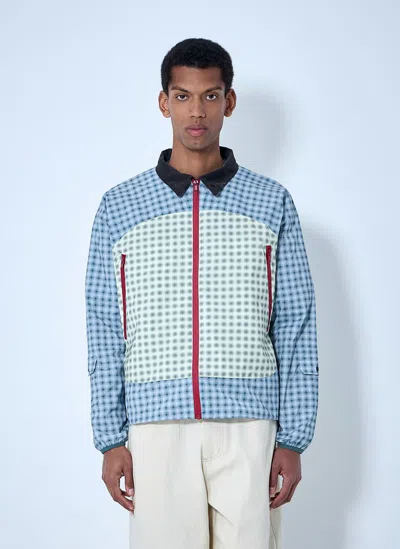 Metalwood Checked Zip-up Jacket In Blue
