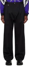 Metalwood Studio Black Elastic Waist Baggy Trousers In Black