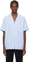Metalwood Studio Blue Textured Caddie Shirt In Blue
