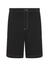 Metalwood Studio Contrast Stitch Elastic Waist Short