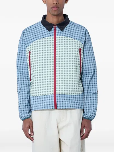 Metalwood Studio Double Plaid Jacket In Blue