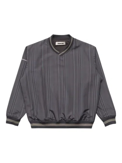 Metalwood Studio Logo-motif V-neck Sweatshirt In Gray