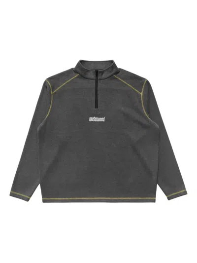 Metalwood Studio Logo Zip Sweatshirt In Gray