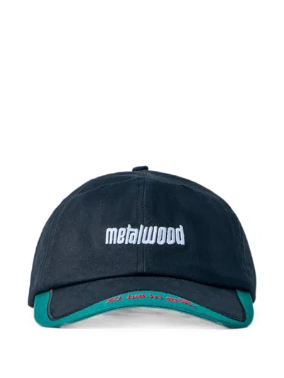 Metalwood Studio Logo-embroidered Contrast-trim Cap In Blue