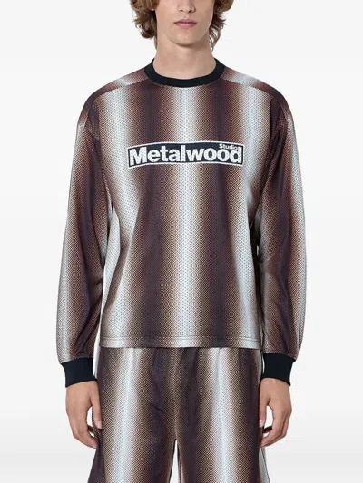Metalwood Studio Logo-motif Long-sleeve T-shirt In Brown
