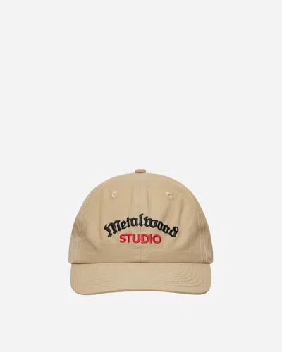Metalwood Studio Medieval 6-panel Strapback Hat Tan In Beige
