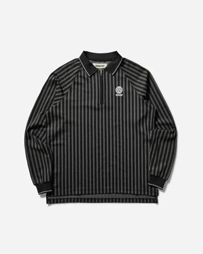 Metalwood Studio Men S Ribbed Longsleeve Polo In Black