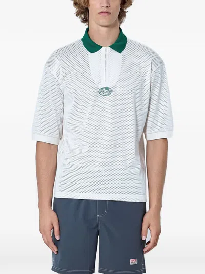 Metalwood Studio Mesh-construction Polo Shirt In Neutral