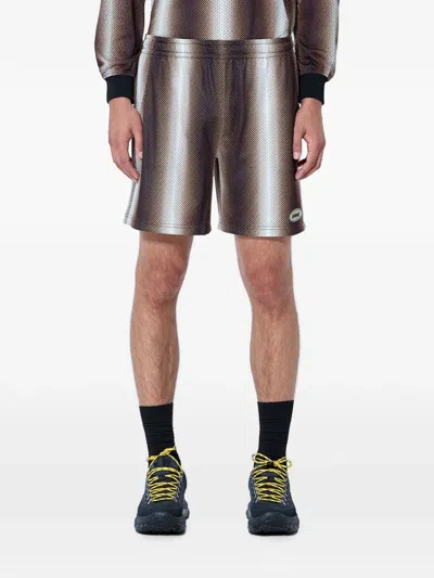 Metalwood Studio Mesh-like Elasticated-waistband Shorts In Brown