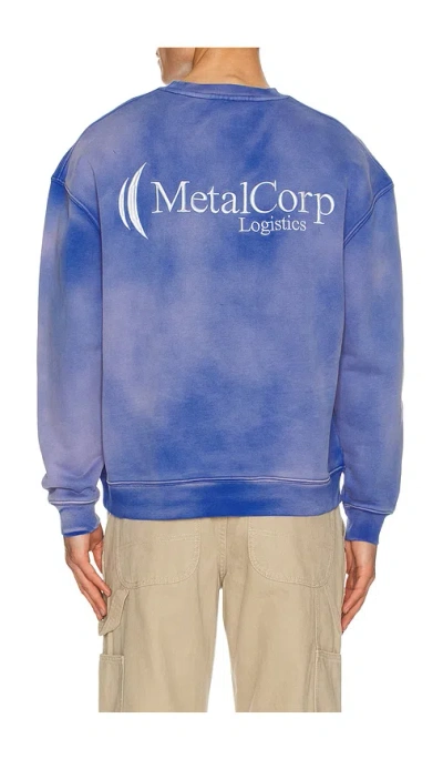Metalwood Studio Metalcorp Crew Neck Sweatshirt In Blue