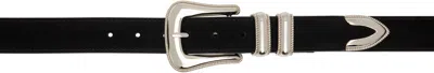 Metalwood Studio Ssense Exclusive Hairy Suede Western Belt In Black