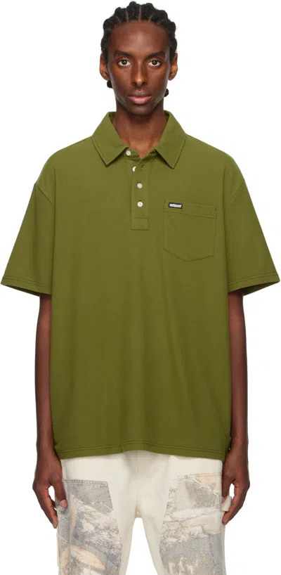 Metalwood Studio Ssense Exclusive Khaki Airy Pocket Polo In Fatigue Green