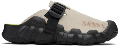Metalwood Studio Taupe & Black Keen Edition Hyperport Leather Clogs