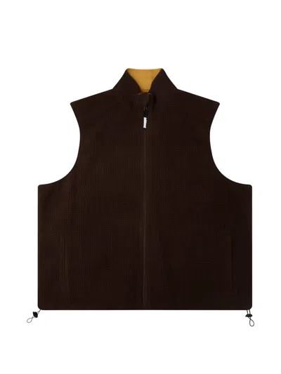 Metalwood Studio Trail Mix Reversible Vest In Brown