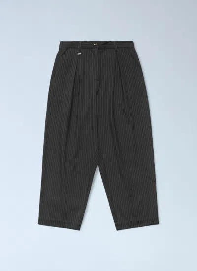 Metalwood Studios Pinstripe Elasticated Waist Pants In Gray
