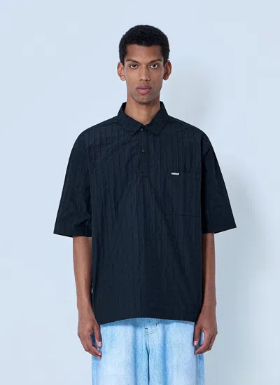 Metalwood Textured Cotton Overshirt In Blue