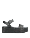 Métamorf'ose By Elue Par Nous Woman Sandals Black Size 7 Soft Leather In Black