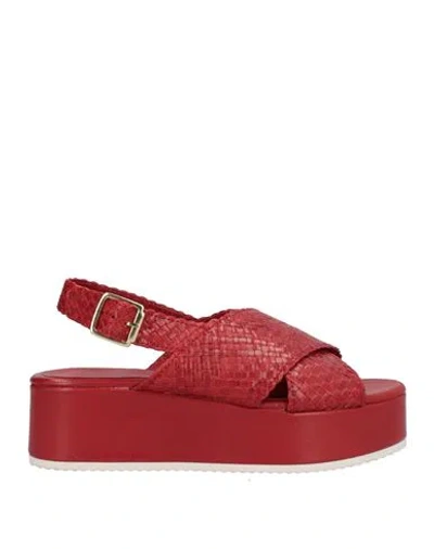 Métamorf'ose By Elue Par Nous Woman Sandals Brick Size 9 Soft Leather In Red