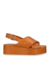 Métamorf'ose By Elue Par Nous Woman Sandals Camel Size 8 Soft Leather In Beige