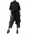 Metamorfosi Asymmetric Tunic Shirt In Black In Black
