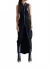 Metamorfosi Asymmetric Vest In Black In Black