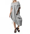 Metamorfosi Oversize Kaftan Dress In Light Grey In Gray